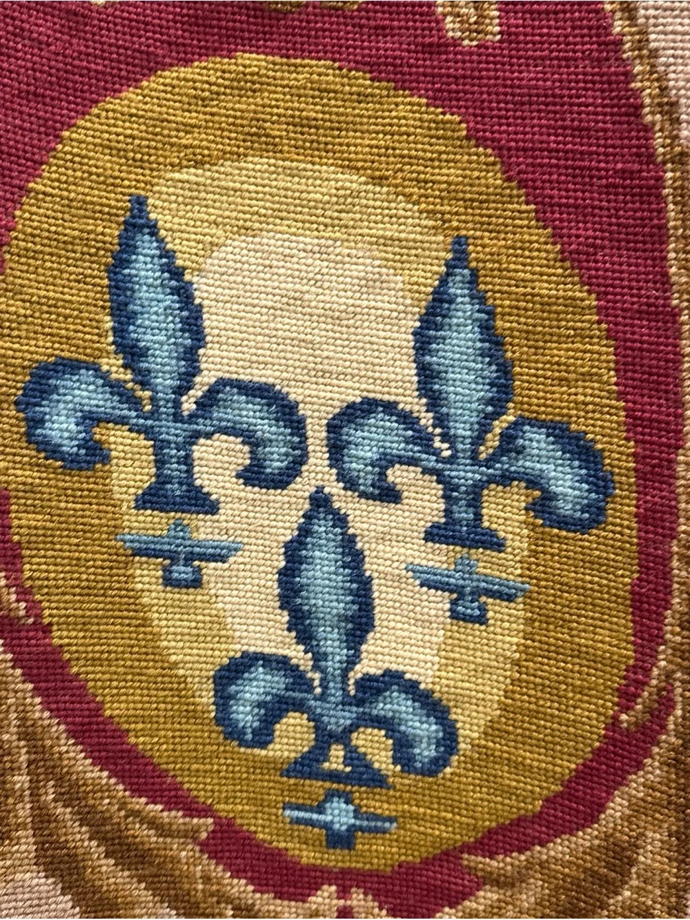 VTG Large Long Needlepoint Wall Hanging Tapestry Panel Banner